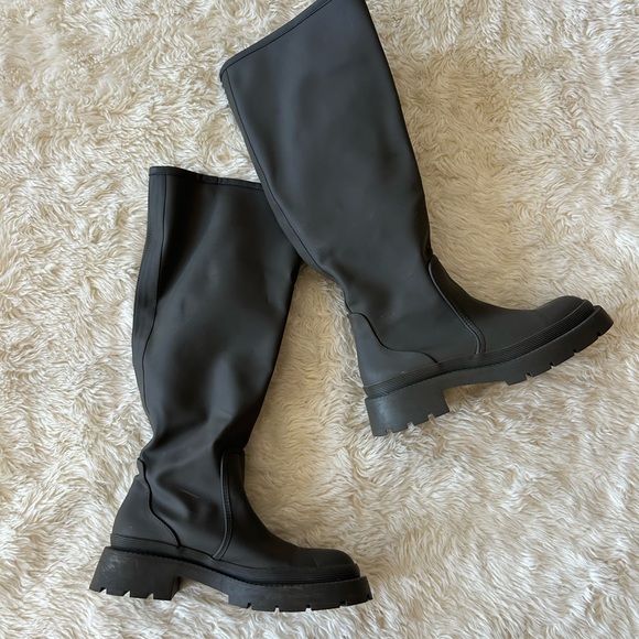 Zara Knee-High Rubber Women's Boots - Picture 2 of 5